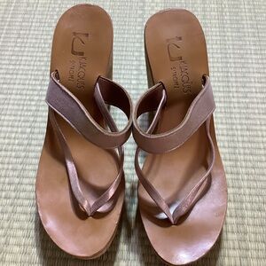 K.Jacques Women's brown wedge Sandals
